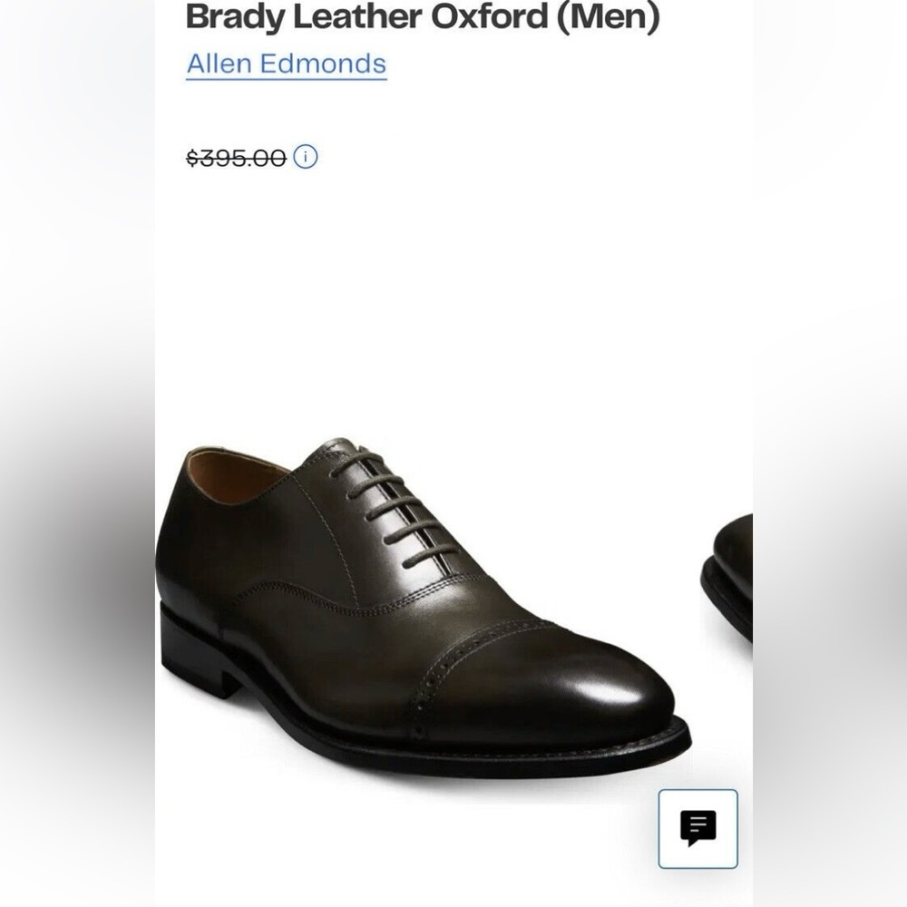 ALLEN EDMONDS “BRADY” Cap Toe Leather Oxfords Size 11 D MSRP $395 Olive Green